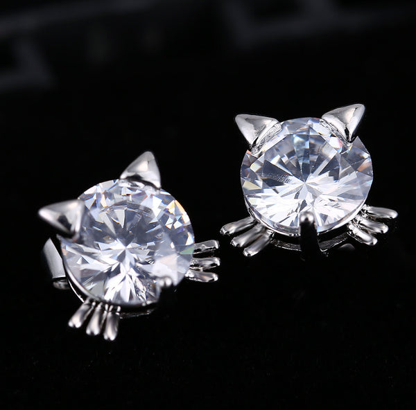 Diamond Cat Earrings