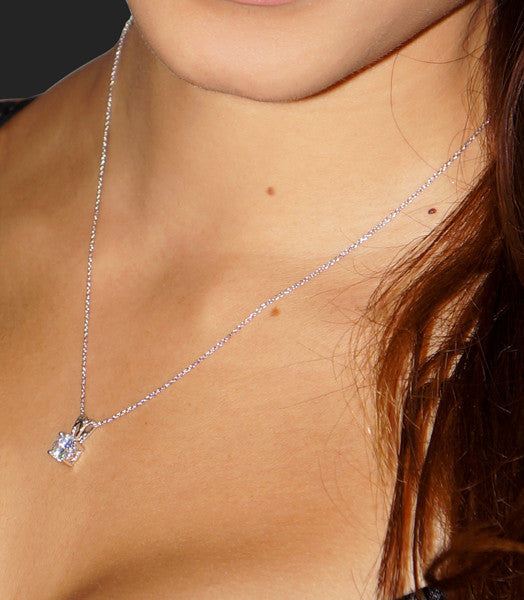 1.28 Carat Simulated Diamond Solitaire Necklace