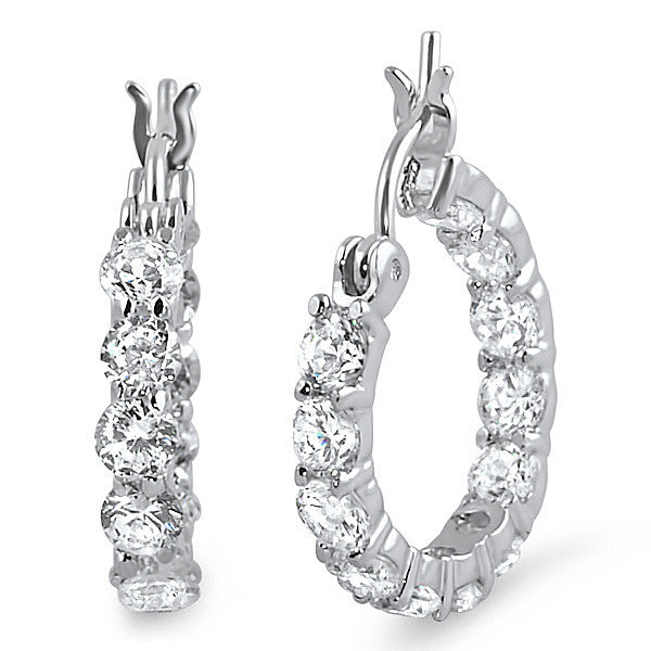 1.32 Carat Simulated Diamond Small Hoop Earrings