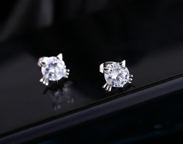 Diamond Cat Earrings