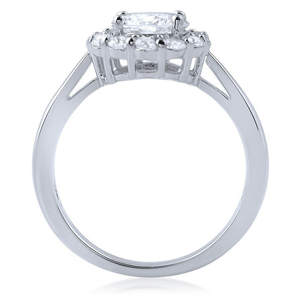 1.65 CTW Simple Solitaire Halo CZ Fashion Ring