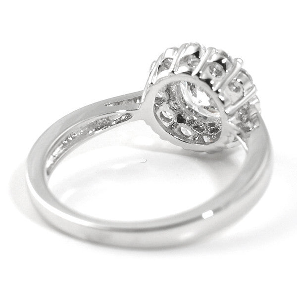 1.65 CTW Simple Solitaire Halo CZ Fashion Ring