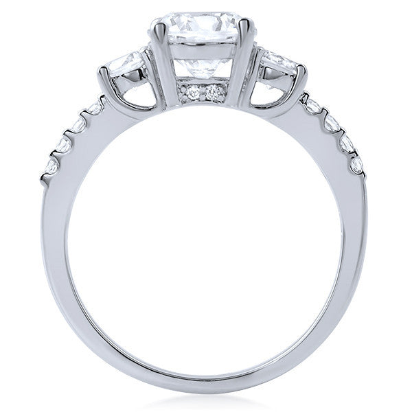 1.68 CTW Classic 3 Stone Silver CZ Engagement Ring