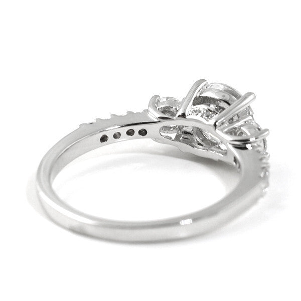 1.68 CTW Classic 3 Stone Silver CZ Engagement Ring