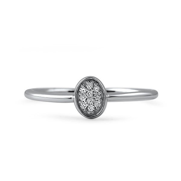 0.10 Carat Petite Silver CZ Fashion Ring